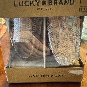 Lucky Brand Taupe Snake-Print Baby Moccasins Nib